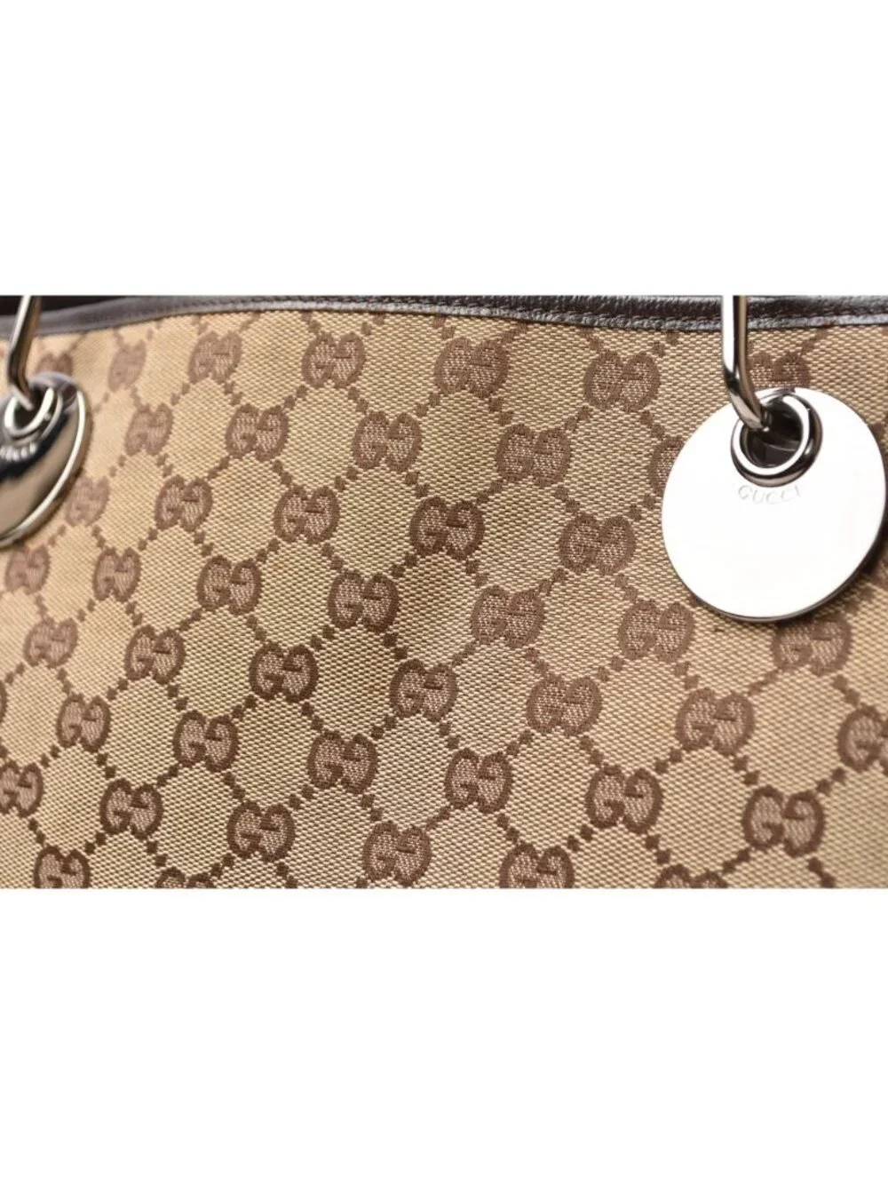 Gucci Tote Bag Shopping GG Canvas Beige Brown